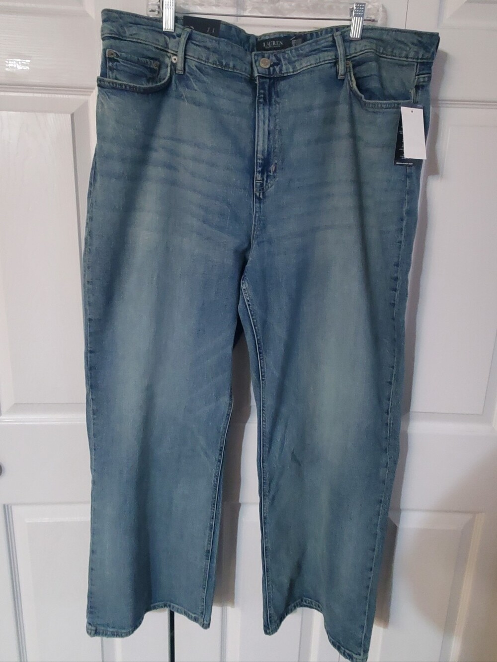 LAUREN RALPH LAUREN HIGH RISE WIDE LEG 20W. NWT. ODWIN BLUEcomfirt Stretch
